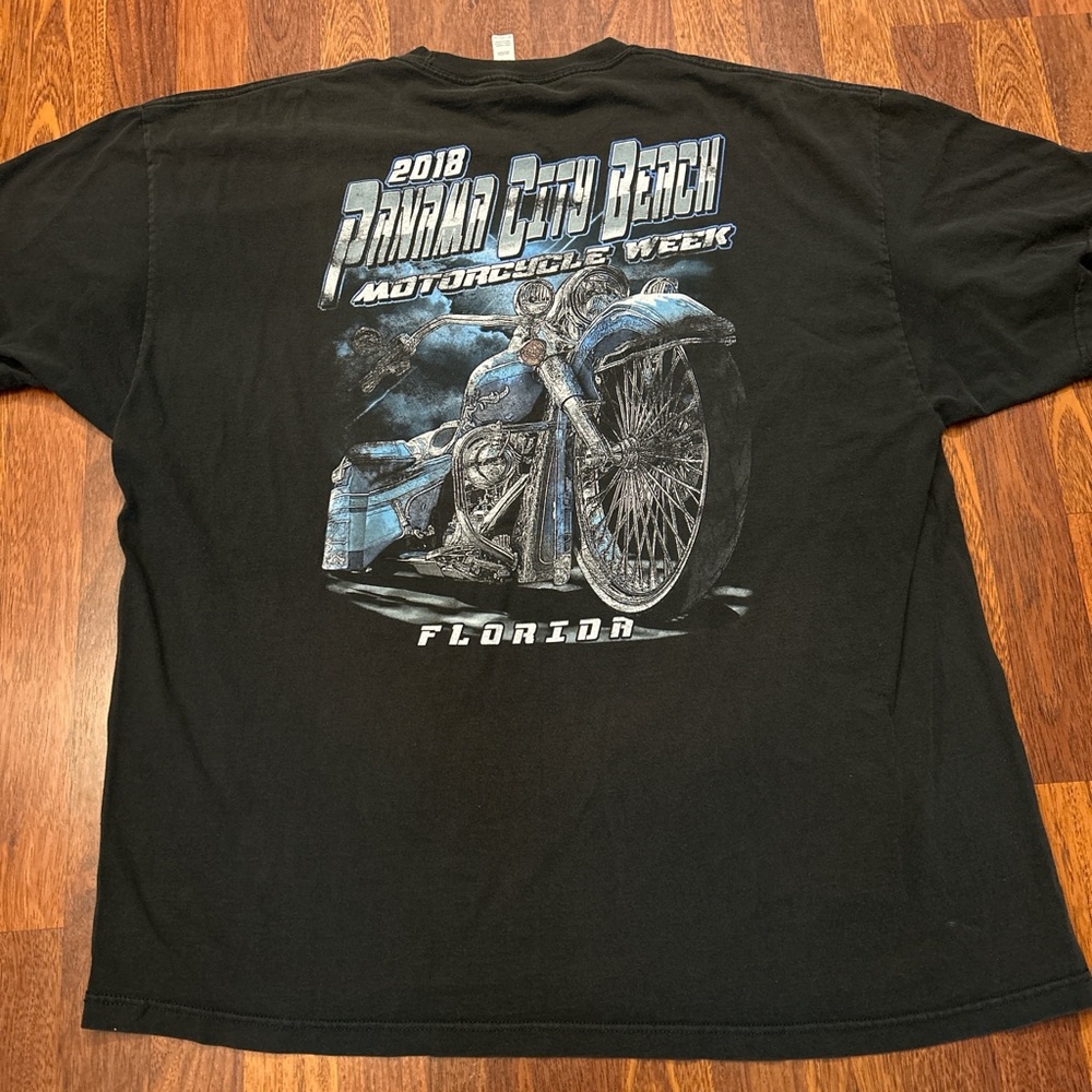 Panama City Beach Motorcycle Week 2018 Faded Distressed Tshirt 3XL